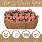 Riare 4 Pack 24 Inch Trough Coco Coir Liners for Planters, Pre-Formed Coconut Coir Replacement Liner Natural Coco Fiber Window Box Liners for Wall Planter, Window Basket Deck Railing Planter