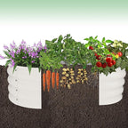 Garvee 2 Pack Galvanized Raised Garden Bed, Outdoor Planter Box with Open Base for Herbs, Veggies & Flowers. Rust-Resistant Raised Garden Beds, Ground-Connected Design for Deep Root Growth