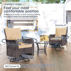 Kullavik 11 Pieces Outdoor Patio Furniture Set,PE Wicker Rattan Sectional Sofa Patio Conversation Sets with 43" 55000BTU Gas Propane Fire Pit Table,Swivel Rocking Chairs Set,Sand