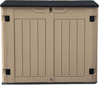 DWVO 35 Cuft Outdoor Horizontal Storage, Waterproof Resin Storage Shed by DWVO