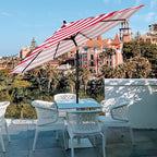 Sunnyglade 9' Patio Umbrella Outdoor Table Umbrella with 8 Sturdy Ribs (Red and White)