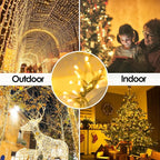 Super-Long 180FT 500 LED Christmas String Lights Indoor Outdoor,13 Modes Warm White Christmas Lights Waterproof, Twinkle Fairy Lights Plug in Clear Wire for Christmas Tree Bedroom Wedding Party