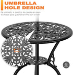 NUU GARDEN 3 Piece Outdoor Bistro Table Set, All Weather Cast Aluminum Patio - Image 7
