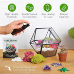 Terrarium Kit with Succulent Soil, Pebbles & Crystal Gems, Small
