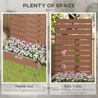 Outsunny Raised Garden Bed with Trellis for Climbing Plants, Planter Box with Self Draining Gap, Freestanding Trellis Planter for Outdoor, Patio, Deck, 35.75" x 15" x 70.75", Light Brown