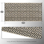 SAND MINE Waterproof Outdoor Rug 9x18 ft, Plastic Reversible Rug, Modern Area Rug, Large Floor Mat for Outdoors, RV, Patio, Backyard, Deck, Picnic, Beach, Camping, Black & Beige