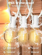 String Lights, Warm White G40 LED, 50 Bulbs, Shatterproof, Outdoor
