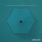 Best Choice Products 7.5ft Outdoor Solar Market Table Patio Umbrella for Deck, Pool w/Tilt, Crank, LED Lights - Cerulean
