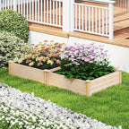 Giantex Raised Garden Bed, Wood Planter Box, Outdoor Square Garden Bed for Vegetable Flower Herb Succulent, 40" Lx40 Wx12 H, Easy Assembly