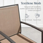 Best Choice Products Outdoor Bar Stools Set of 2, Bar Height, Patio Furniture, All Weather Mesh Design w/Armrest - Brown/Light Brown