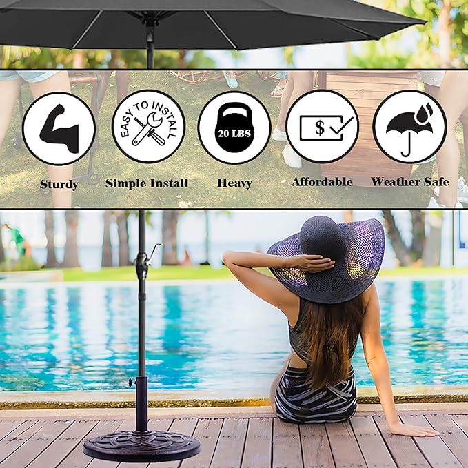 BACKYARD EXPRESSIONS PATIO · HOME · GARDEN 911554 21 Pound Umbrella Base, Bronze