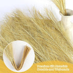 Faux Pampas Grass Stems, 30 Pcs Gold Silk Artificial Greenery