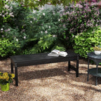 Outsunny Outdoor Bench, 47" 2-Person HDPE All-Weather Patio Bench Seat, Backless Garden Loveseat with Slatted Seat, Rot and Fade Resistant for Yard, Porch, Park, Black