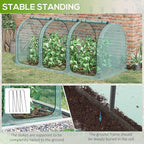 Outsunny 9' x 4' Crop Cage, Plant Protection Tent with Three Zippered Doors, Storage Bag and 4 Ground Stakes, for Garden, Yard, Lawn, Green