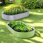 Galvanized Raised Garden Bed, 6x3x1 FT Thickening Planter Boxes Outdoor, Raised Beds for Gardening, Easy Assembly Large Garden Bed for Vegetables, Fruits, Flowers (2-Pack)