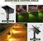 Kingsyard Solar Lights Outdoor Waterproof IP68, 47 LEDs 3 Lighting Modes USB & Solar Powered Garden Yard Pathway Spot Lights for Outside Landscape, Auto On/Off, 4 Pack(Cool White)