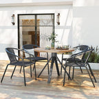 Amopatio Outdoor Dining Chairs Set of 4, Stackable Patio Chairs, Rattan Wicker Patio Chairs Set of 4, Bistro, Garden, Yard, Porch, Black