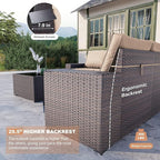 Kullavik 12 Pieces Outdoor Patio Furniture Set PE Wicker Rattan Sectional Sofa Patio Conversation Sets,Sand
