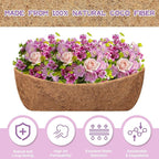 Riare 4 Pack 36 Inch Trough Coir Liners for Planters, Pre-Formed Coconut Coir Replacement Natural Coco Fiber Window Box Liners for Wall Planter, Window Basket Deck Railing Planter
