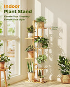 Bamworld Bamboo Plant Stand Indoor 6 Tiered Plant Shelf Outdoor Corner Plant Rack for Multiple Plants Flower Stand Plant Holder for Living Room Bedroom Balcony Patio Garden 48 Inch Natural