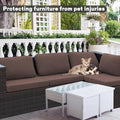 Cushion Covers 8-Pack, Stretch Fit for Outdoor Patio Cushions in Camel