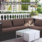 Cushion Covers 8-Pack, Stretch Fit for Outdoor Patio Cushions in Camel