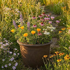 Sunnydaze 20-Inch Anjelica Large Plastic Pot for Plants - Outdoor Double-Walled Large Plastic Planter with Drillable Drainage Holes - Rust