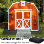 Storage Shed Floor Mat 6 x 4 ft, Washable Felt Carport Mat with Non-Slip Base