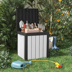EasyUp 50 Gallon Deck Box Outdoor Storage Box for Patio Furniture,Outdoor Cushions,Garden Tools and Pool Supplies,Waterproof,Resin（Black&White）