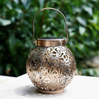 Set of 2 Solar Lanterns Outdoor Hanging Decorative Lights for Garden Patio Porch Decorations. (Bronze)