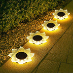 Roaming Acrylic Petal Bury Light 3-Pack Suitable for Gardens, Courtyards, Terraces, Corridors, Alleys, and Pedestrian Walkways (Sunflower)