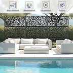 Outdoor Privacy Screen,72" H×47" W Metal Privacy Screen, Freestanding Privacy Fence Panels for Patio
