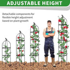 2-Pack 6.7FT Garden Obelisk Trellis for Climbing Plants,81”Metal Plant Support Tower,Heavy Duty Thickened Tube,Rustproof Black Vine & Flower Stand for Outdoor Indoor Use