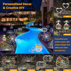 Solar Garden Lights Outdoor Decorative, 4pack 120 LED Firework Lights Waterproof，Solar Fairy Lights for Outside,Garden,Yard, Patio,Pathway,Flowerbed,Party(Multicolor)