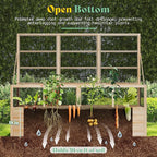 AMERLIFE Raised Garden Bed with Hinged Fencing and Trellis, 18 Inch Deepened Wood Planter Box, 2 PCS Flip-up Front Panel, Easy Assembly, Ideal for Seed Starting and Growing Vegetables & Fruits