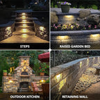 GKOLED 8Pack 6.8 Inch LED Low Voltage Hardscape Lighting, Outdoor Paver Lights, Retaining Wall Lights, Light Module Replaceable, Landscape Step Lights, Die-cast Aluminum Housing, 2700K Gray