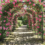DoCred Garden Arch Trellis for Climbing Plants, 88 Inch Large Garden Trellises Outdoor Metal Plants Support Archway Arbor Tunnel for Vegetables Plant Cucumber Trellis Decoration, Black