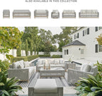 Signature Design by Ashley Seton Creek Casual Resin Wicker Outdoor Coffee Table with Tempered Glass Tabletop, Light Gray & Light Brown