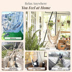 Hanging Hammock Chair Swing – Hanging Chair Outdoor & Indoor - Hammock Swing Chair – Quick & Easy Setup with Hardware Kit – Durable & Spacious Full Body Support – Holds 440 Lbs