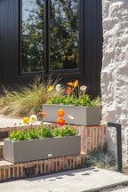 Veradek Block Series Window Box Planter - Rectangular Flower Pot for Indoor or Outdoor Window Sill/Balcony | All-Weather Use with Drainage Holes | Modern Décor for Succulents, Herbs, Small Plants