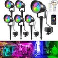 T-SUN Smart Color Changing Landscape Lights, RGBW Spotlights Outdoor with App & Remote, Music Sync, DIY Scenes, Timing, Dimmable Waterproof Spot Light for Yard Garden Tree Decoration, 6 Pack