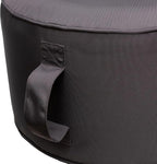 QILLOWAY Indoor/Outdoor Inflatable Stool,Round Ottoman,All Weather Foot Rest for Camping or Home,Dark Grey