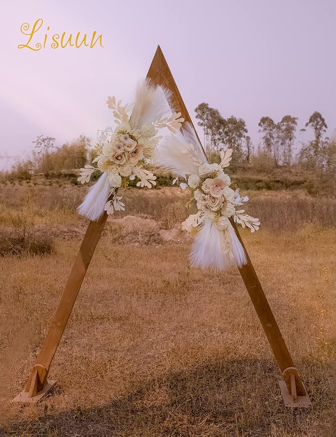 Artificial Flowers for Wedding Arch, Beige White Champagne Silk Swag Decor