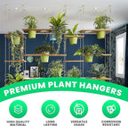 Ceiling Hooks for Hanging Plants- 4pcs 2.56 inches Heavy Duty Powder Coated, Gold Hanging Hooks for Bird Feeders, Planters and Wind Chimes