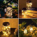 String Lights for Mason Jars, 8-Pack Solar Lid Lights, Warm White