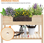 Yaheetech 47x23x32in Wooden Raised Garden Bed with Legs & Storage Shelf Horticulture Wooden Elevated Planter Box Vegetable Growing Bed for Flower/Herb/Backyard/Patio, 2pcs