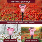Easter Solar Pathway Lights Outdoor Decorative 8 Pack, 4 color LED Mushroom Solar Lights Outdoor Waterproof Solar Powered Decor for Yard Driveway Patio, Valentines Day Halloween Christmas Garden Decor