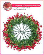 Faux Flowers for Outdoor Planters 16 Bundles UV Resistant Artificial Fake Eucalyptus Plants Outside Spring Summer Yard Decoration Realistic Silk Daisy Used for Patio,Front Porch,Garden Pots Decor
