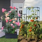 2 Packs Raised Garden Bed Tomato Planter Box with Trellis, 43.4" Self-Watering Tomato Cage with Rectangular Trellis for Climbing Plants, Flowers, Vegetables, Vine in Patio Garden Indoor Outdoor