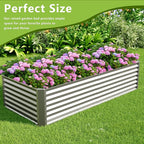 8x2x2FT Galvanized Raised Garden Bed,Galvanized Planter Boxes Outdoor, Large Metal Raised Garden Beds for Vegetables-Silver